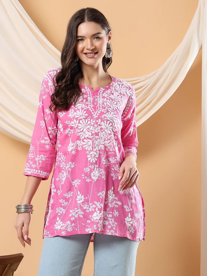 Mul mul short Top for College / Office / Daily Wear