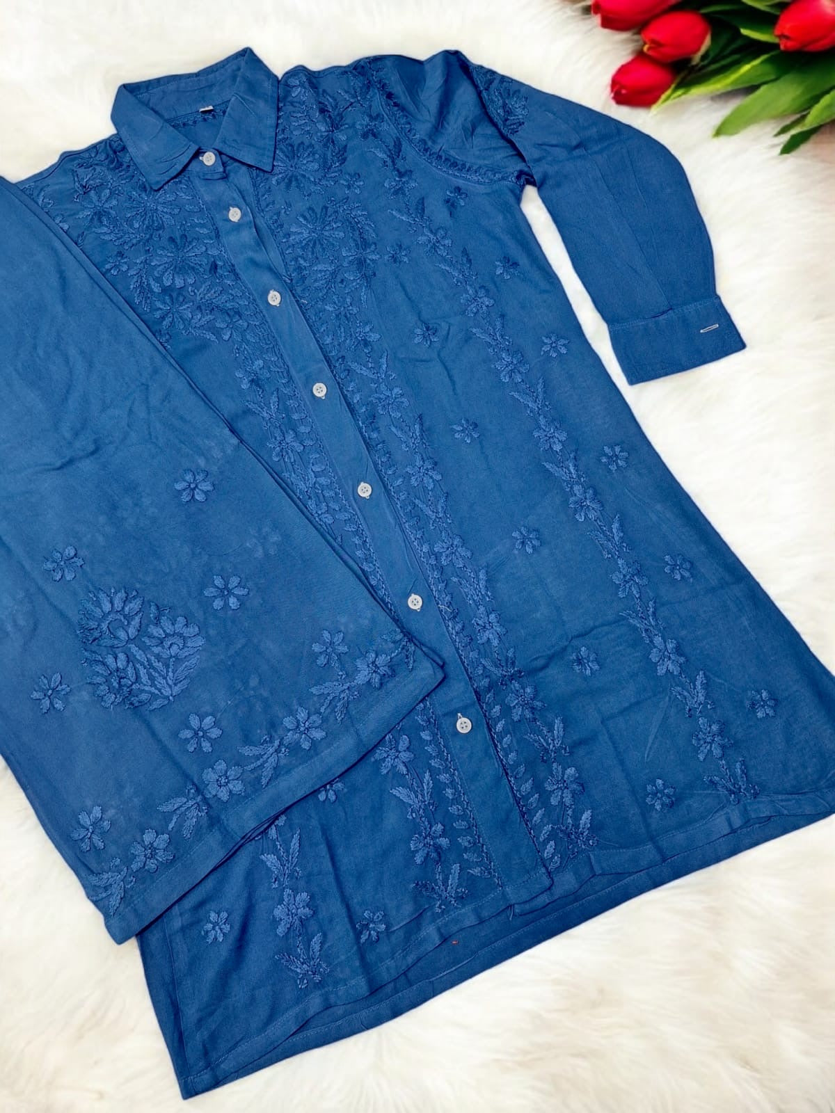 Shirt Style rayon co-ord