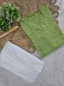 Exclusive chanderi dual shades machine work kurti