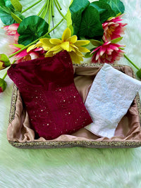 Zoya Muslin Muqaish Kurti  Ghaspatti with Bakhiya work