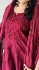 Luxe Wine Gharara 3pc Set