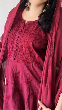 Luxe Wine Gharara 3pc Set