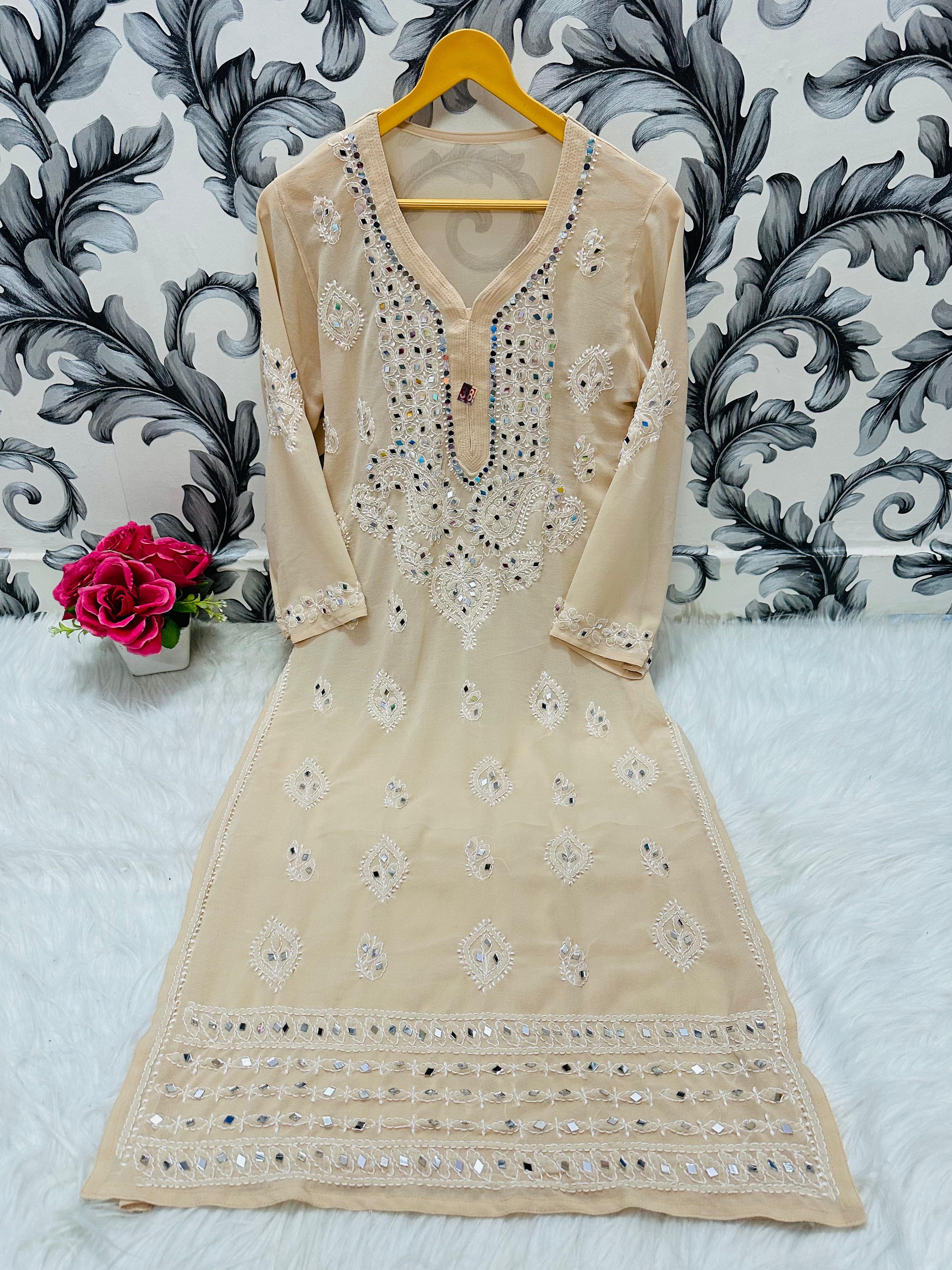 Heavy Gala Daman Mirror Kurta with inner