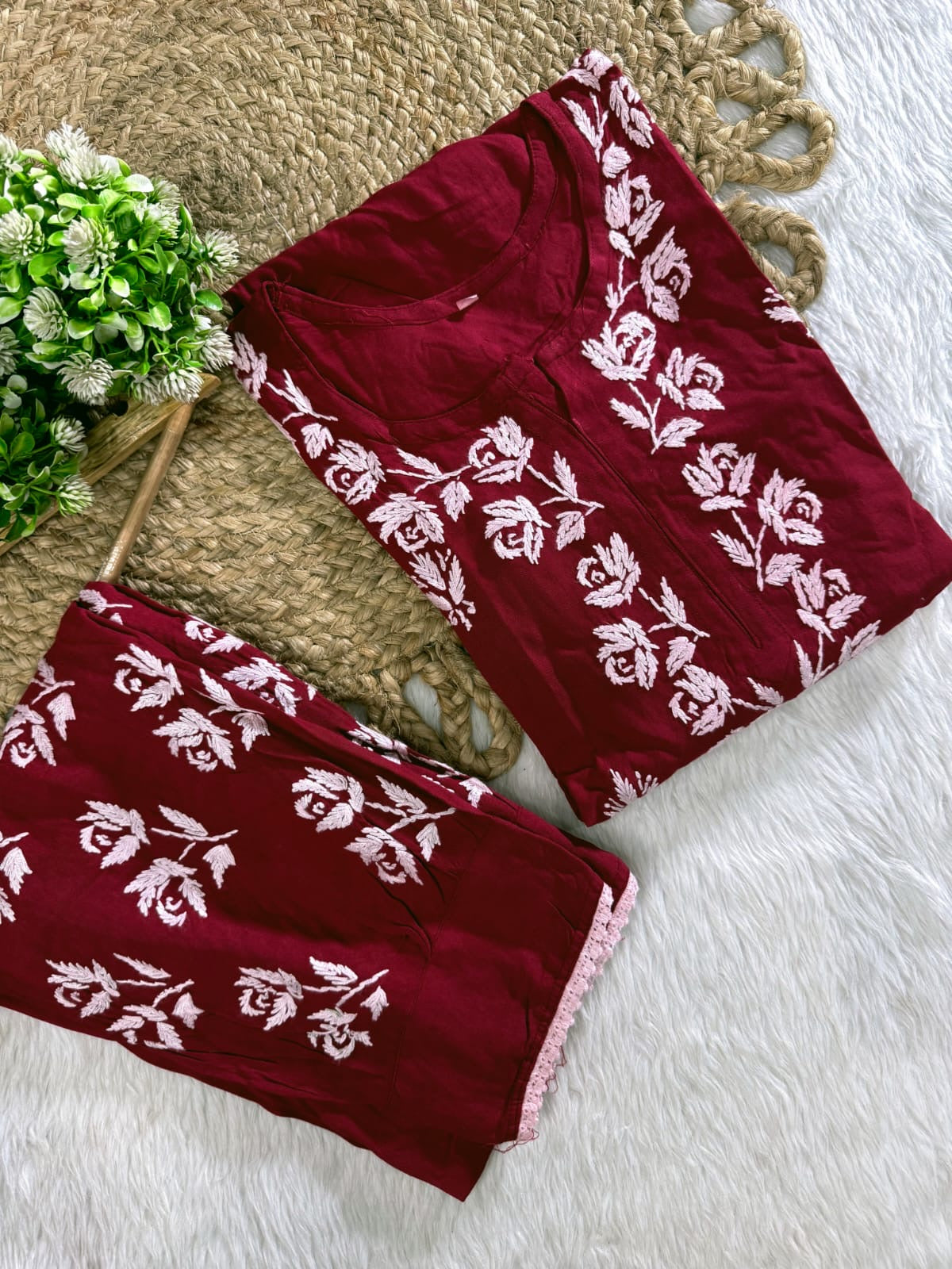 Afghani Concept Heavy embroidery chikankari combo