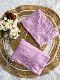 Iddat Premium chikankari Soft pastel shades kurti With Plazzo