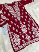 Huda Heavy embroidery Handcrafted Rayon Chikankari Combo