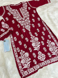 Huda Heavy embroidery Handcrafted Rayon Chikankari Combo