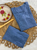 Dyed Modal kurti & plazzo Heavy 3d worked