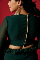 Luxury Opal Green Saree