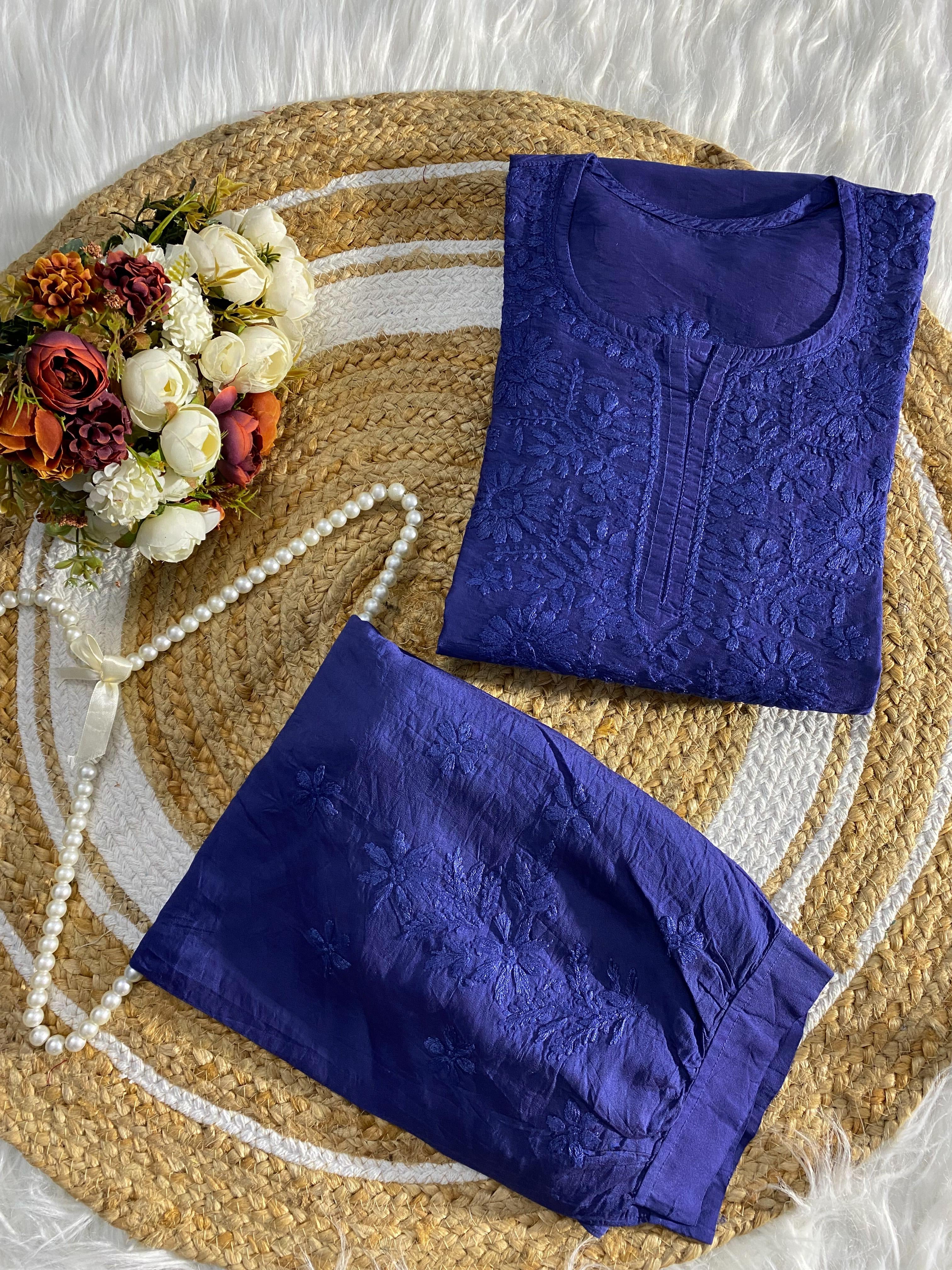 Soft, breathable & comfy — Chanderi Soft Fabric Kurti paired with stylish Afghani Salwar!