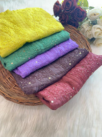 nyra chanderi mukaish kurti with bhakiya phanda work