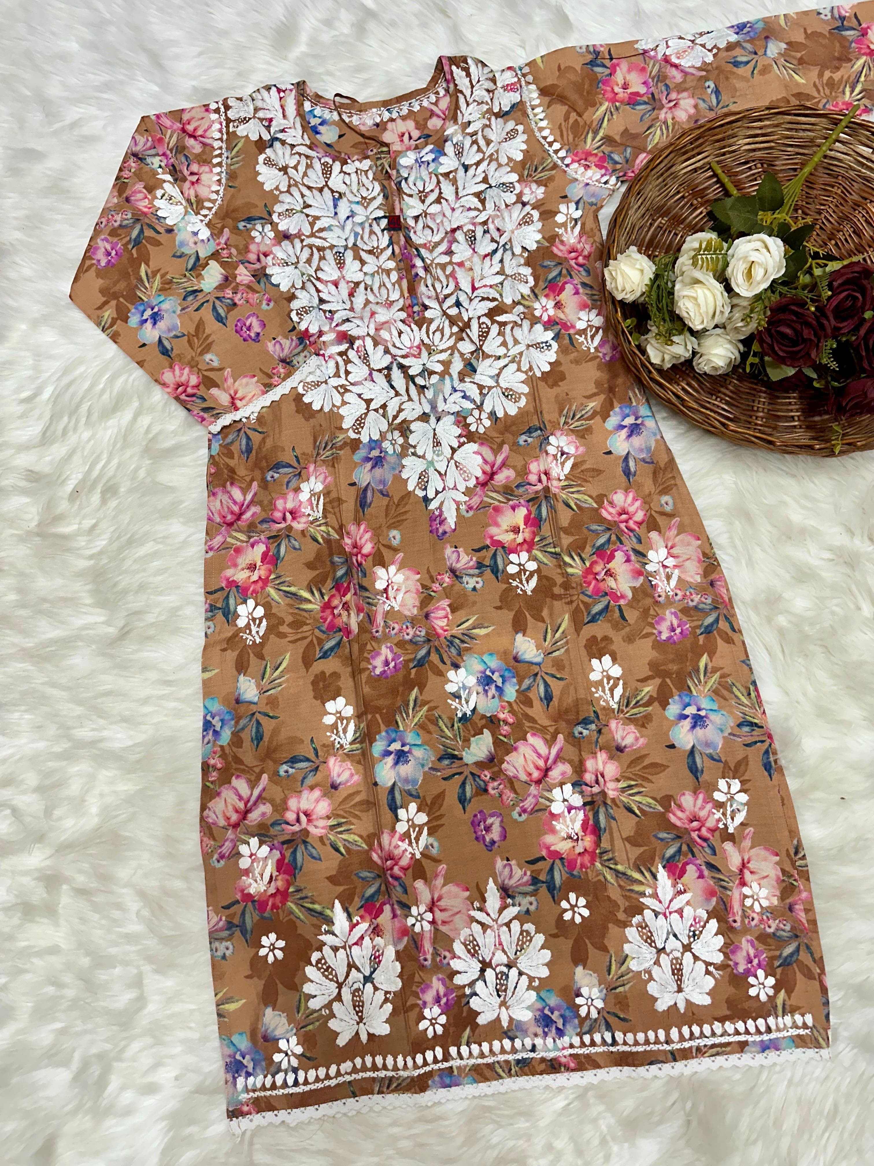 Printed Co-ord Chikankari set