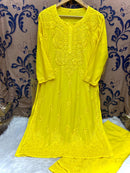 3D Work Plazzo Set Premium Heavy silky Reyon Kurti Plazzo Dupatta Set