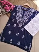 Summer Essential Daily / College / Office Wear Chikan Short Tops