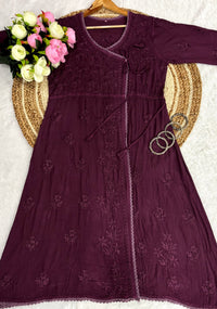 Ghas patti Hand rayon work dot Dori Angrakha