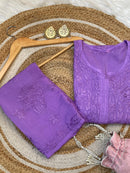 Heavy Work Soft Dyeable modal Plazzo set