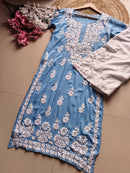 Modal Pure Cotton 3d Work Chikan Kurta