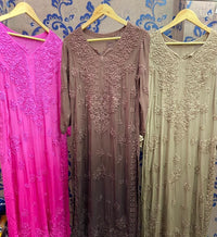 Heavy viscose 3d front & Back worked pure kurta