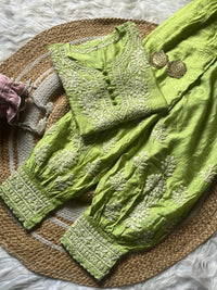 Butter soft chanderi Short Kurti with afghani pant