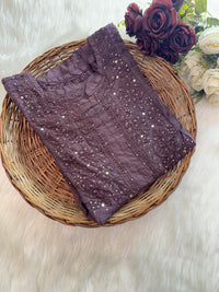 nyra chanderi mukaish kurti with bhakiya phanda work