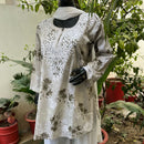 Latest Mul print chikankari Short Top
