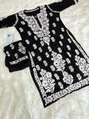 Huda Heavy embroidery Handcrafted Rayon Chikankari Combo