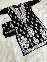 Huda Heavy embroidery Handcrafted Rayon Chikankari Combo