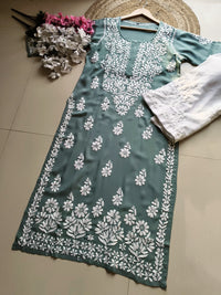 Modal Pure Cotton 3d Work Chikan Kurta