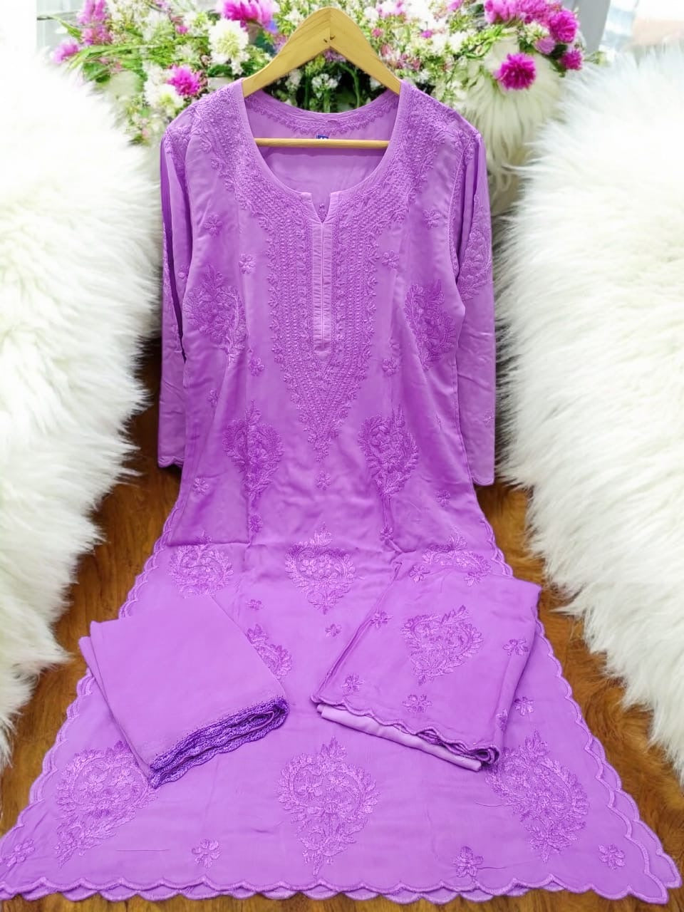 Beautiful Cut Work Modal Co-Ord Set with Dupatta