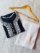 Rose Boota Modal Cotton Kurta With Plazo