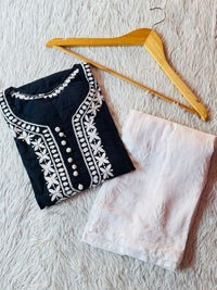 Rose Boota Modal Cotton Kurta With Plazo