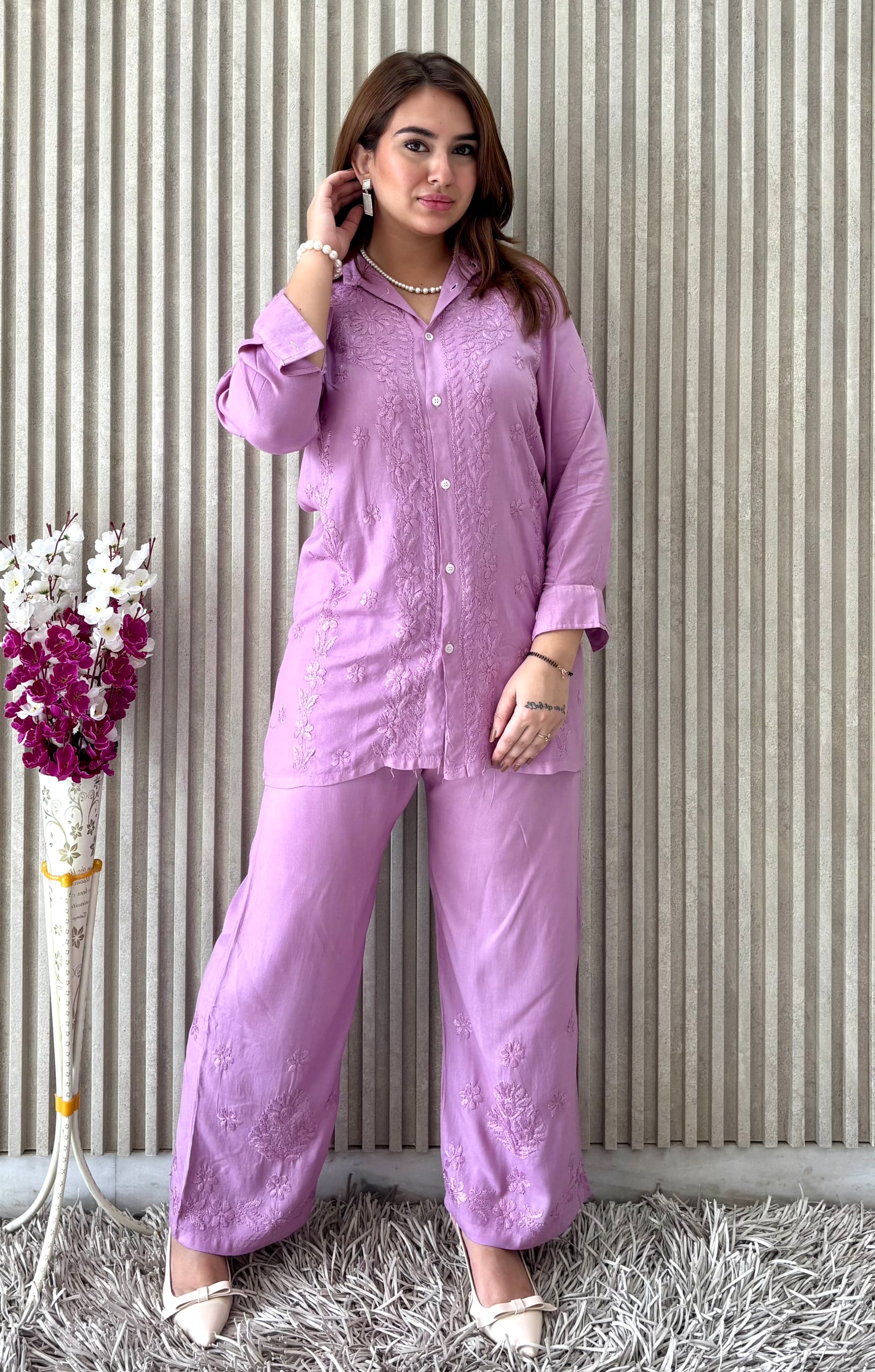 Shirt Style rayon co-ord