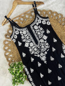 Sleeveless Rayon Kurti with Embroidery