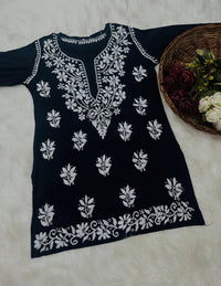 Soft Modal Hand embroidered Short Top