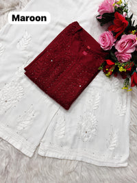 Heavy Handwork chanderi Muqaish kurta