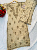 Soft Heavy tone to tone Rayon Handwork Combo