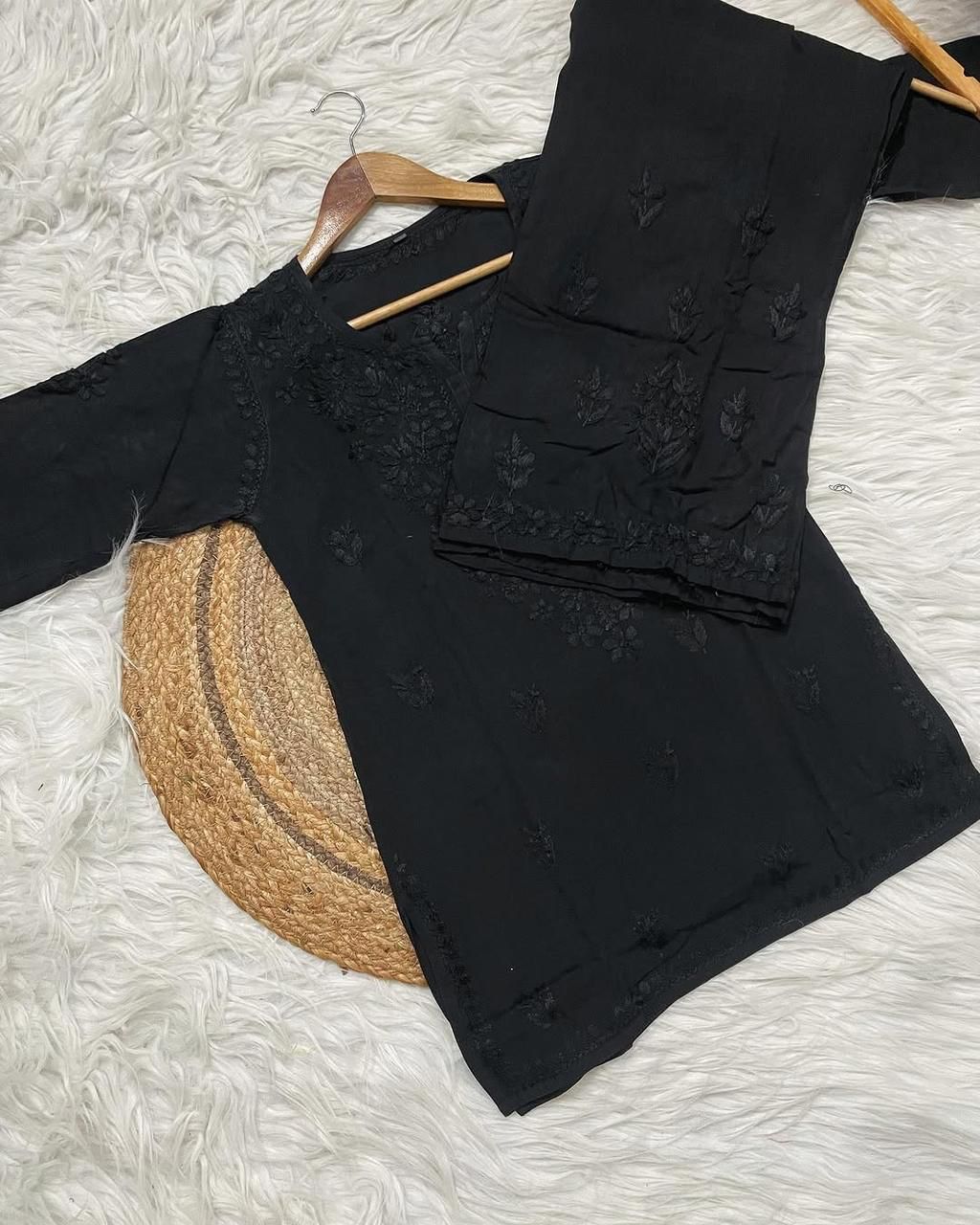 Rayon Soft Chikankari Dyed Co-ord set