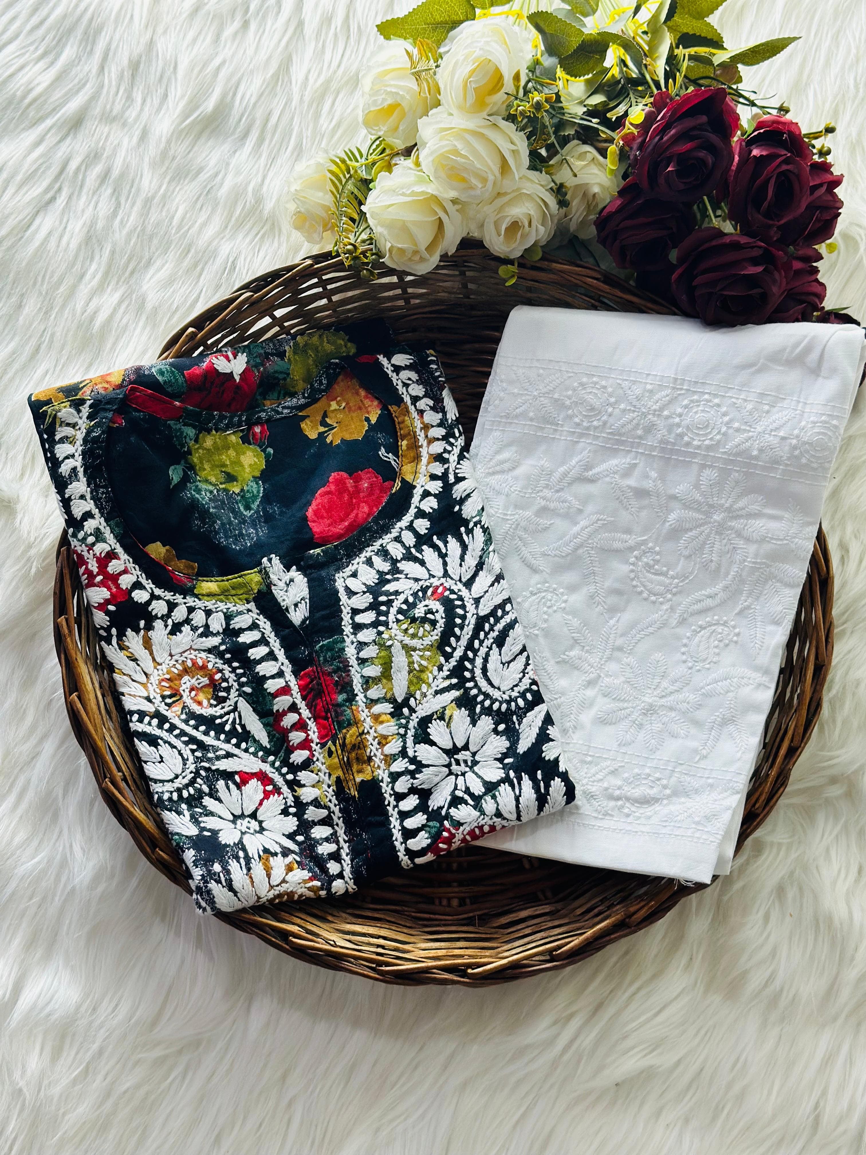 lightweight breathable mul printed long Kurtis