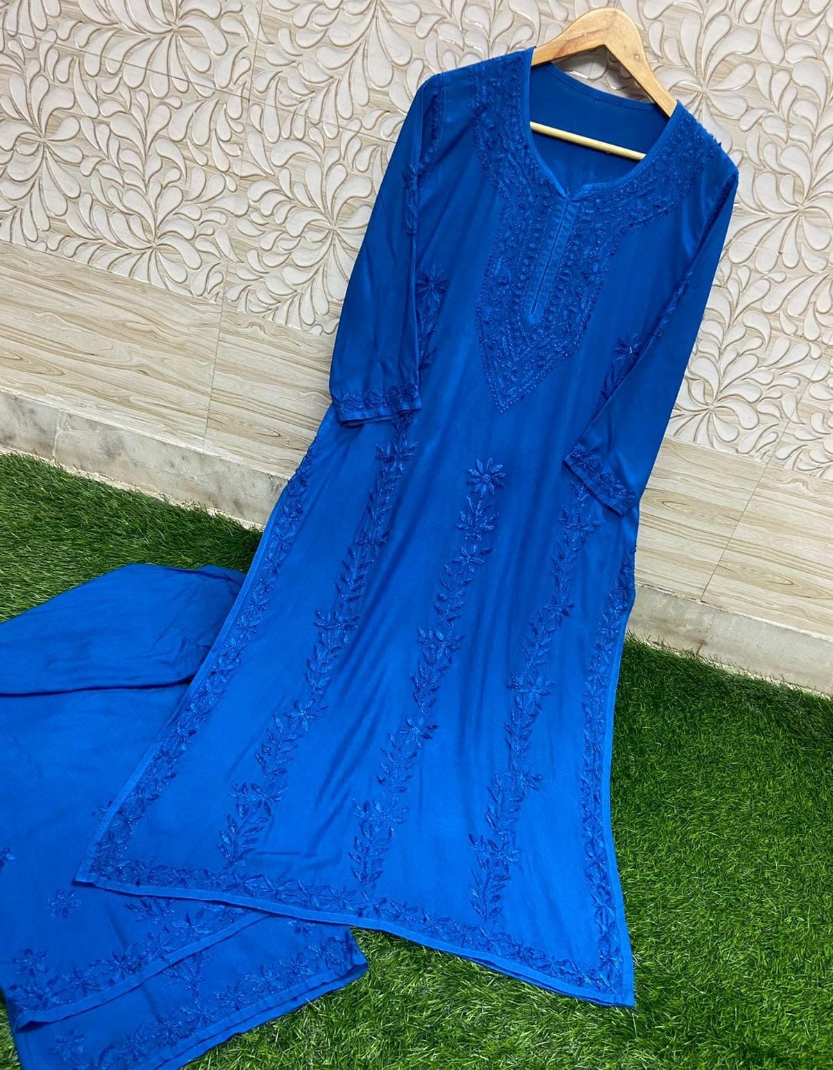 Heavy Rayon Silk Kurta with plazzo