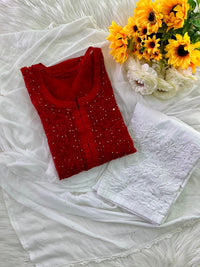 Premium organza Dyed muqaish kurta