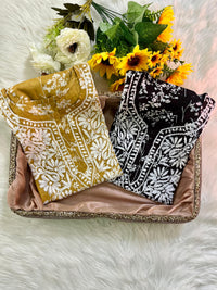 Buy 1 Get 1 Free Zainab Lightweight Mul Chikankari floral print kurtis