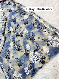 Rich Work Pure Mul cotton Kurti And handwork plazzo