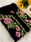 Sanya Floral Threaded Chikankari Kurta