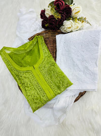 Organza 3pc Muqaish Luxury Handmade Set