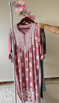 Non transparent Pure Handwork Modal Cotton Kurta