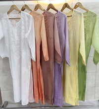 Premium Dobby Cotton Dyeable Dual Shade Kurtas With Free size Pant