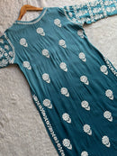 Flower Jaal 3d chikankari Chadi Muslin Kurta