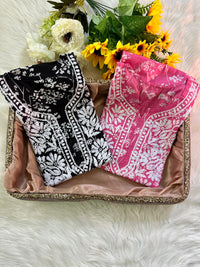 Buy 1 Get 1 Free Zainab Lightweight Mul Chikankari floral print kurtis