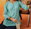 Chanderi Dyed Short Tops