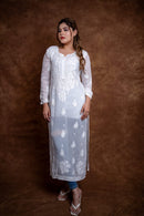 Beautiful ombre dual shade n viscose mukaish kurti